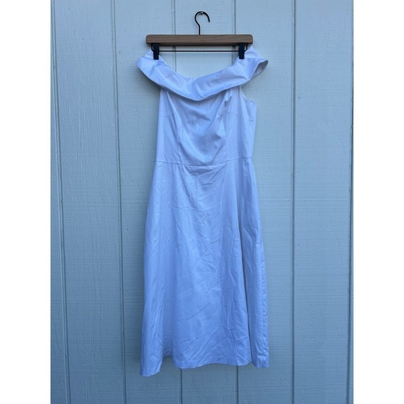 Calvin Klein White‎ Off Shoulder Dress, Fit and Flare, Size 4 - Picture 1 of 6